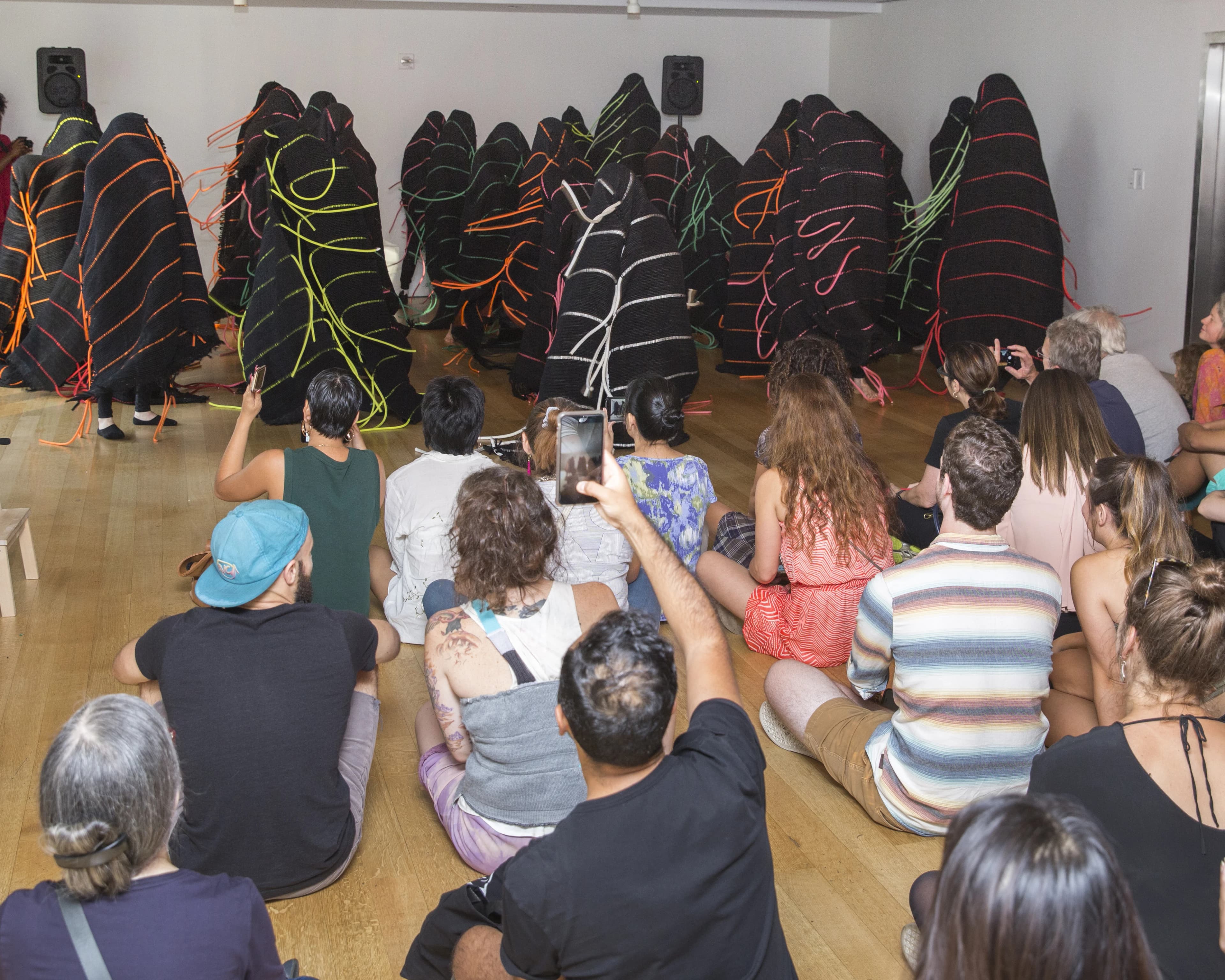 TechnoLove cocoon sculpture detail during performance