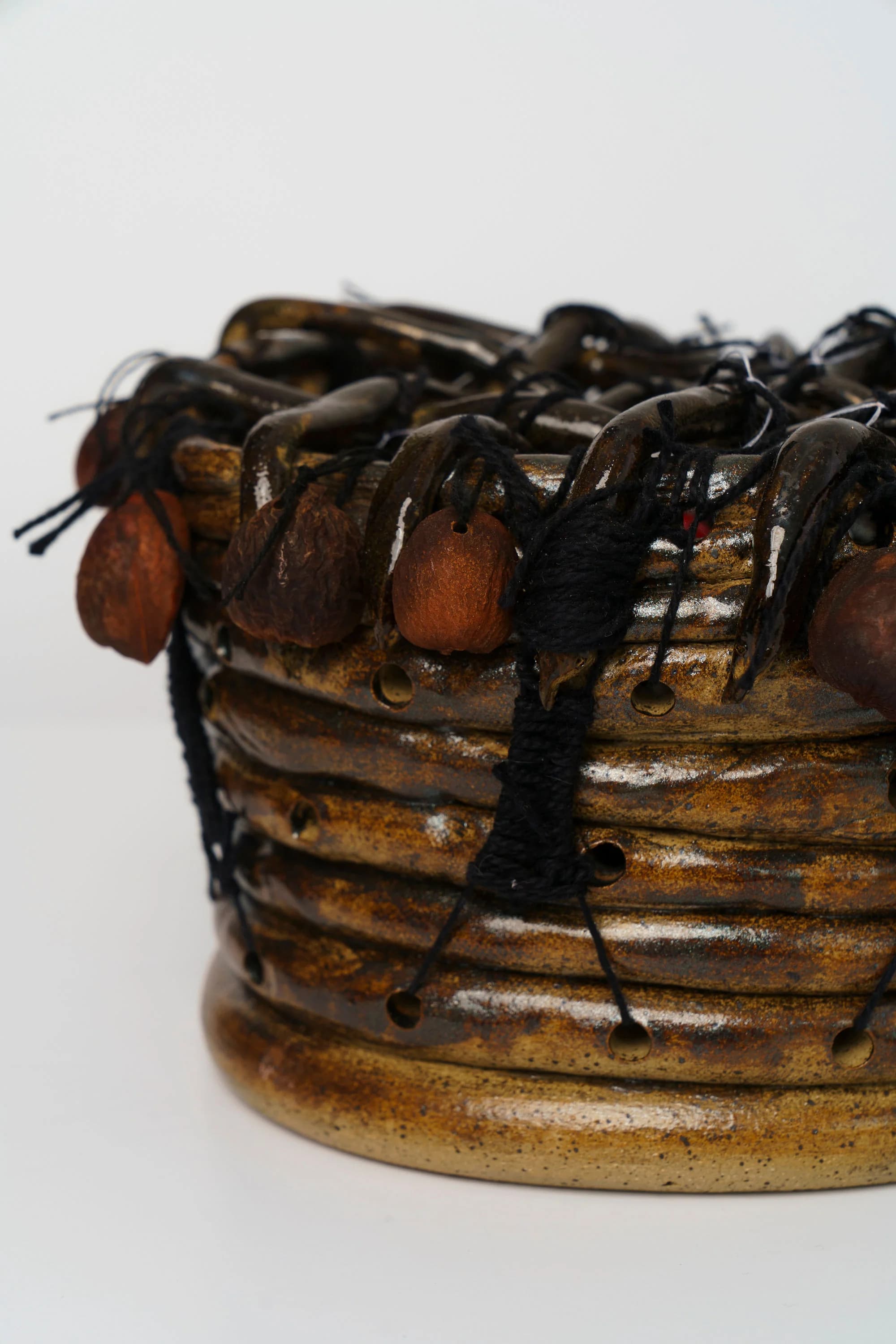 Clay Looms hanging piece with earthen tones