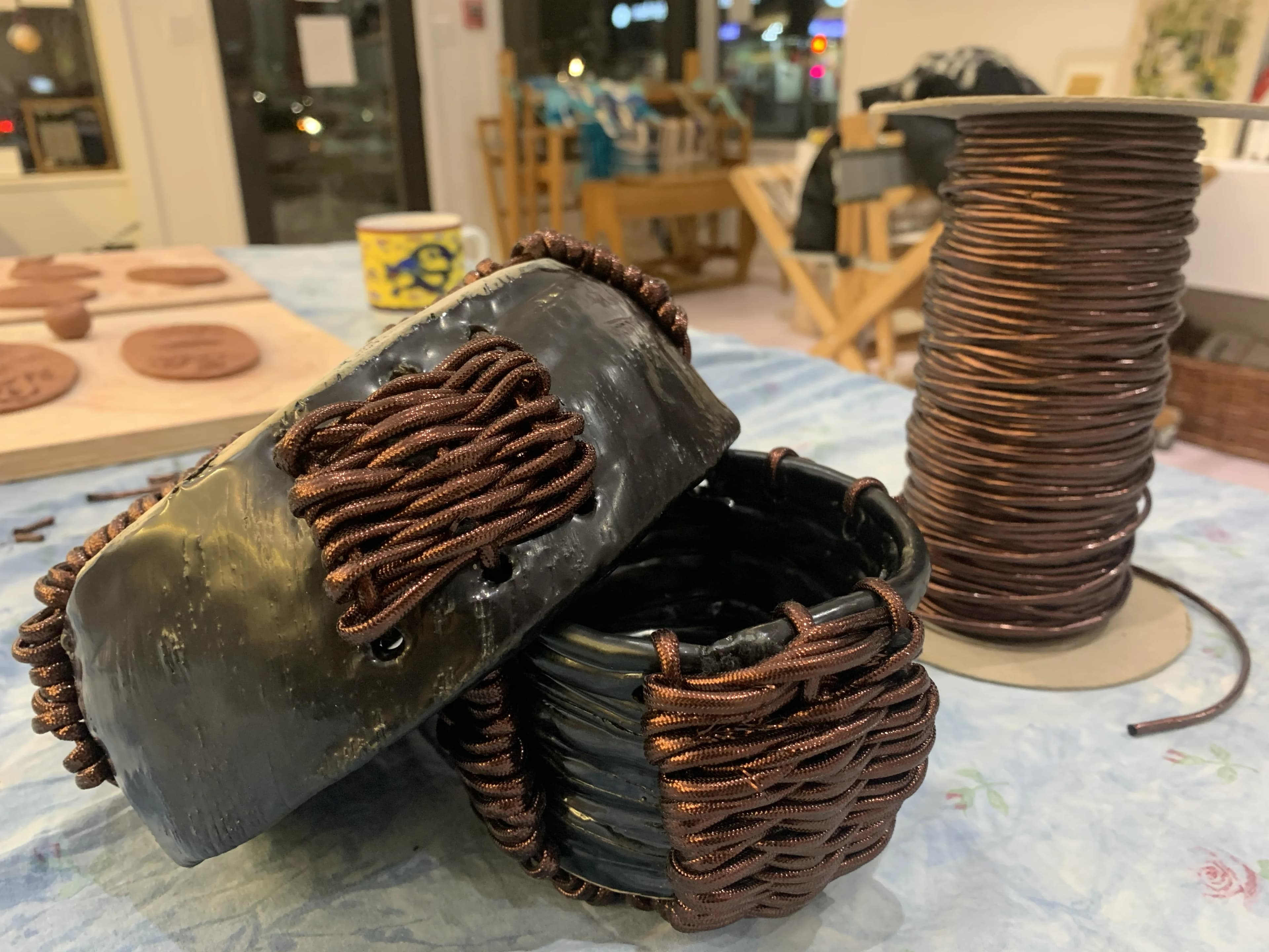 Clay Looms workshop view with fired ceramic forms