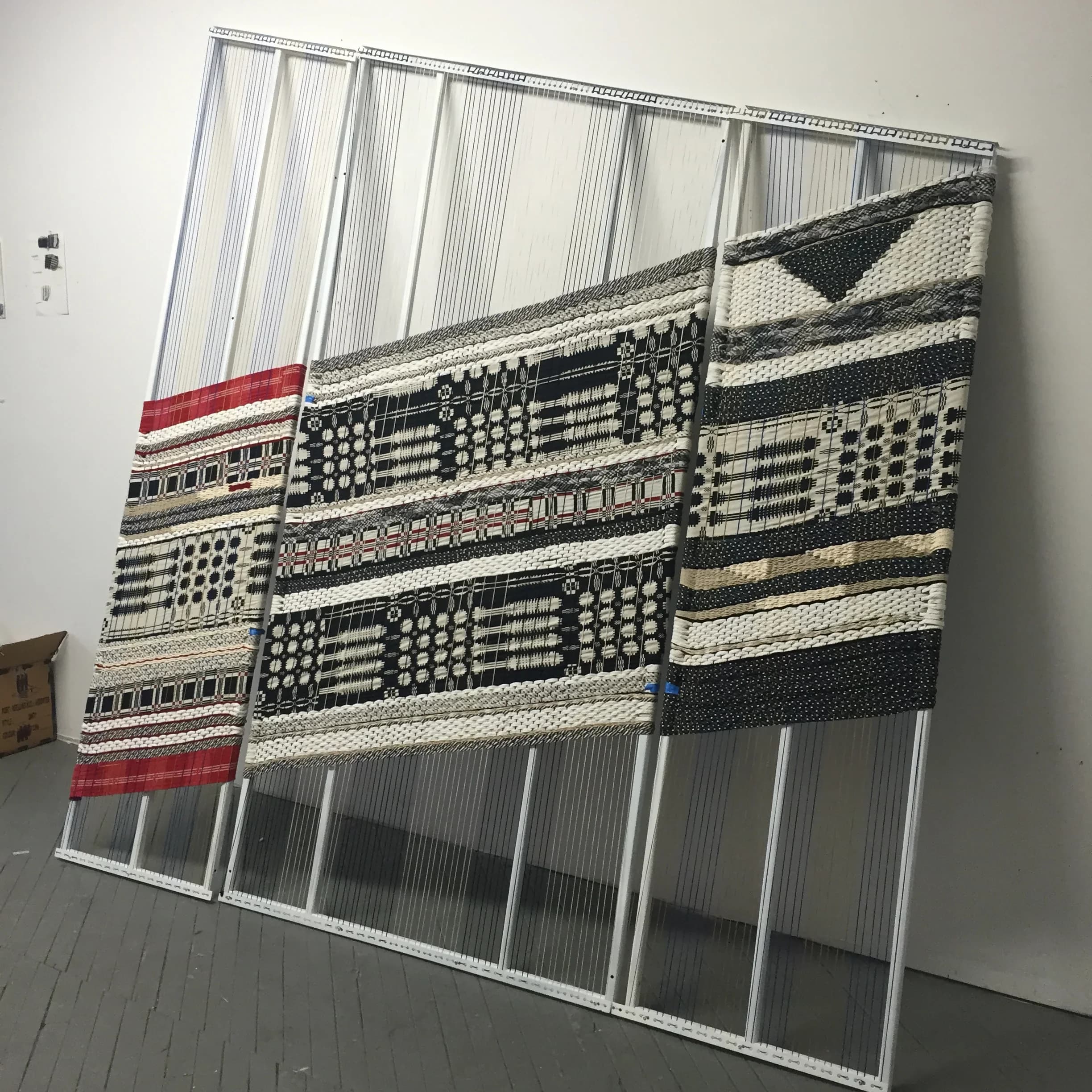 Textile study exploring weave density and color