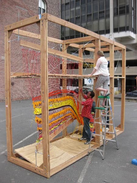MetaLoom participants weaving