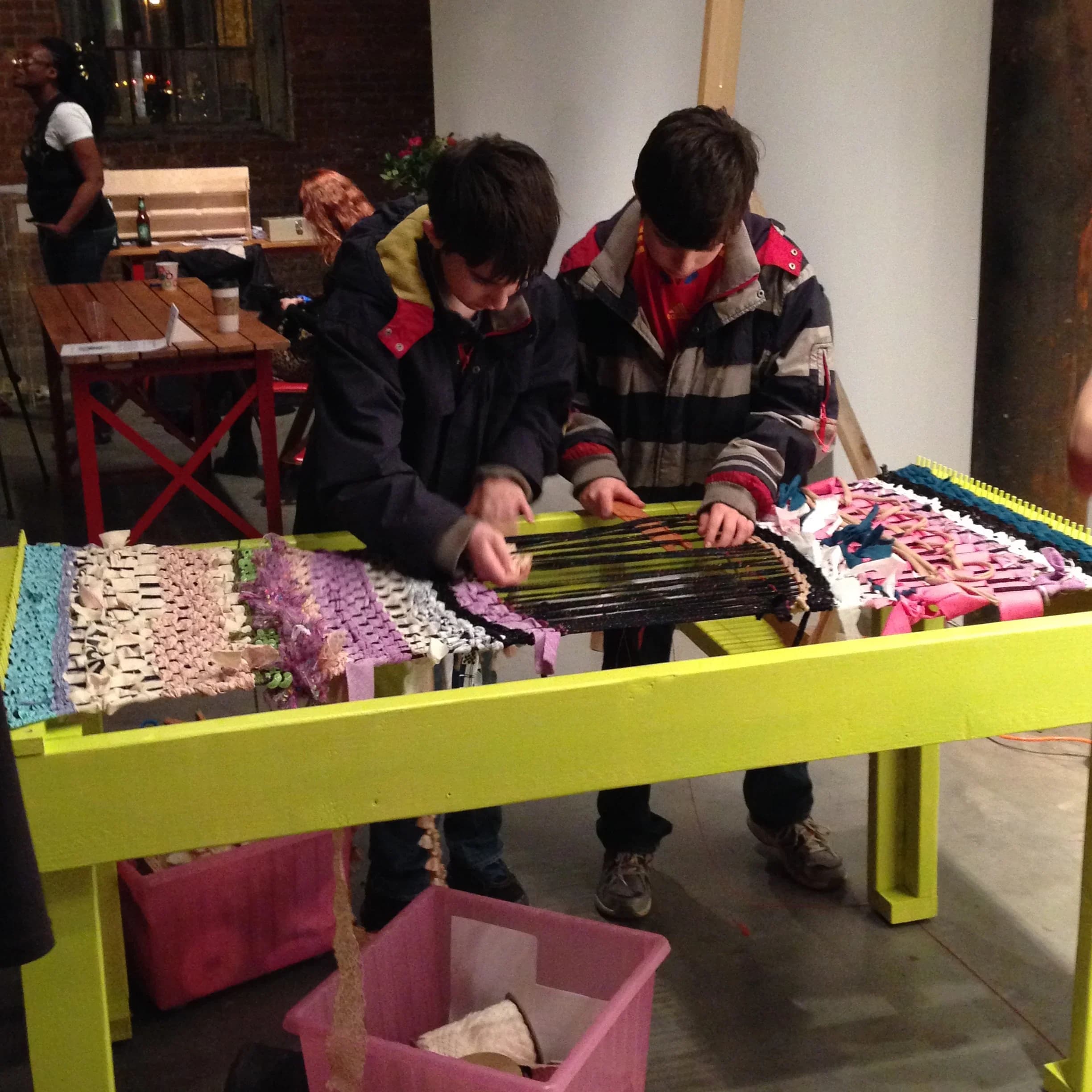 Pioneer Works weaving event