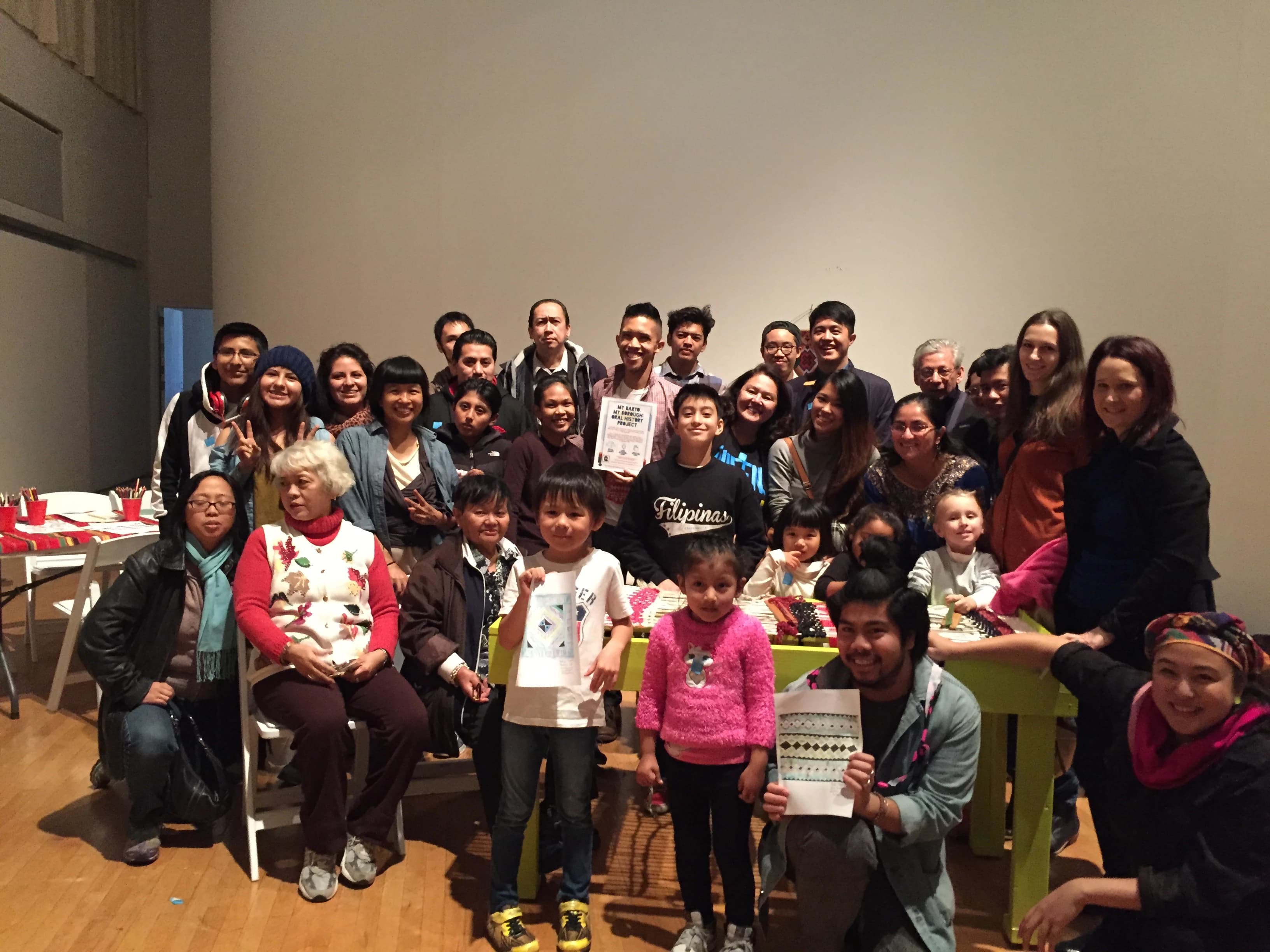 Queens Museum weaving activation, wide view