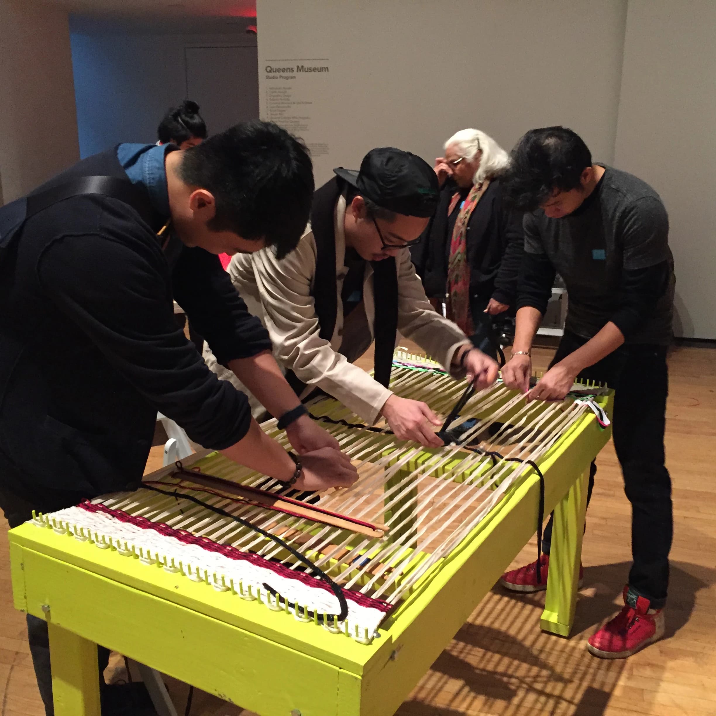 Community weaving at Queens Museum