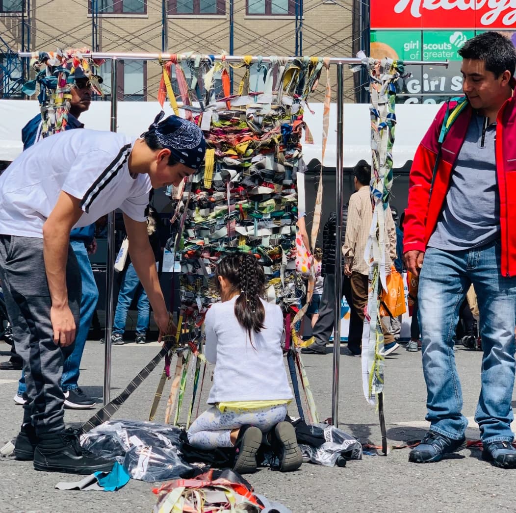 Earth Day 2018 weaving at Union Square
