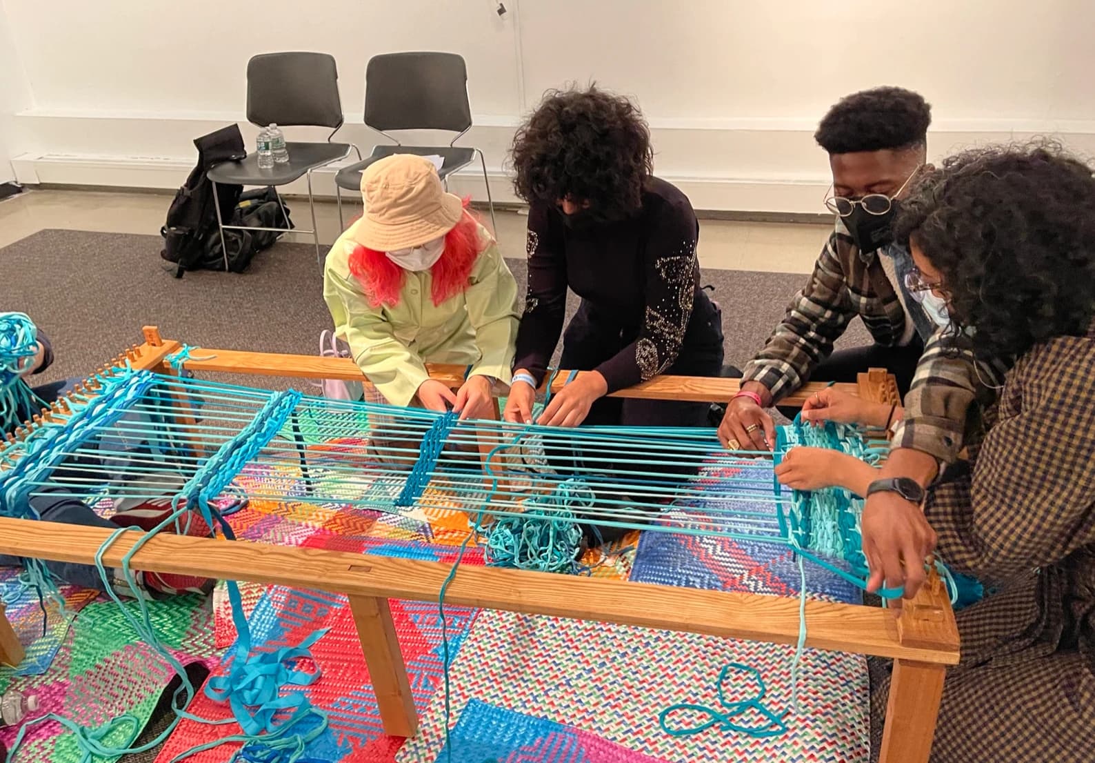 Brooklyn Museum weaving activation detail