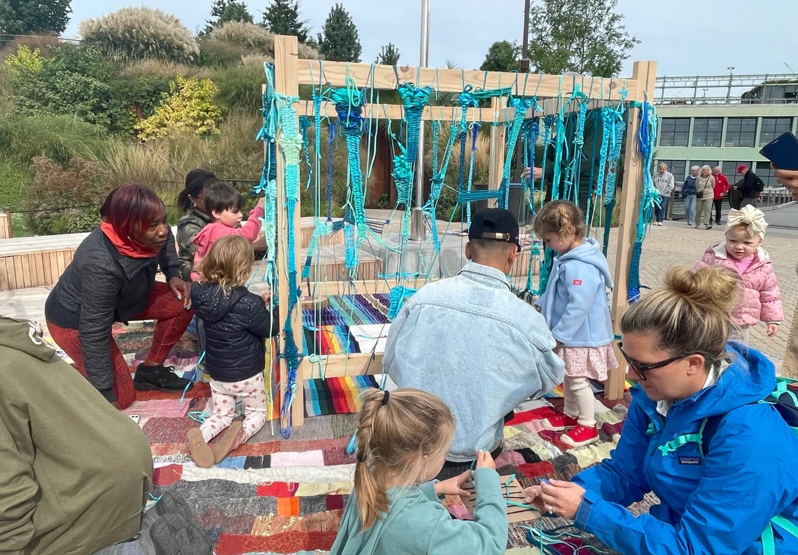 Little Island Park activation, weaving in progress